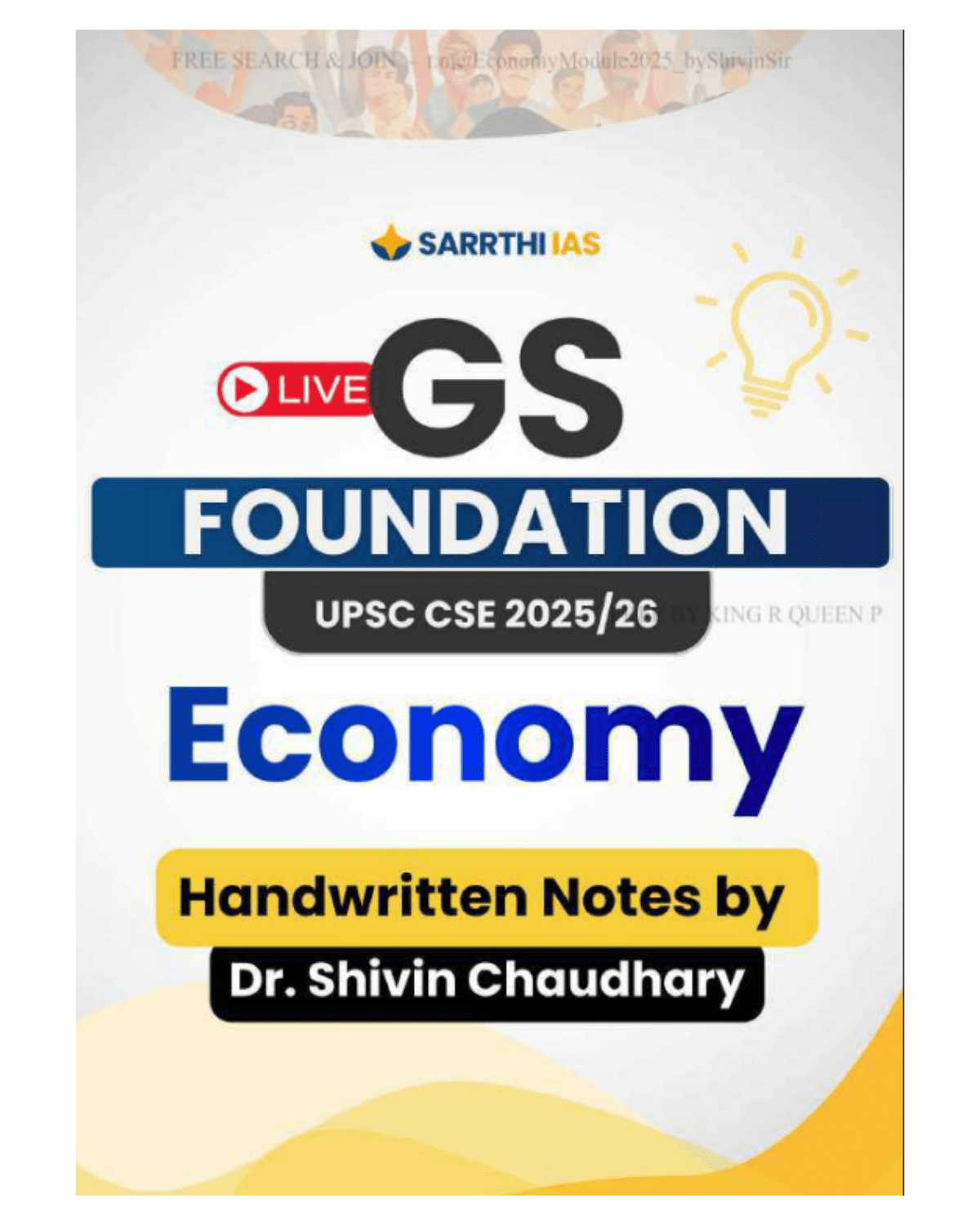 Sarrthi IAS UPSC CSE Economy GS Foundation Handwritten