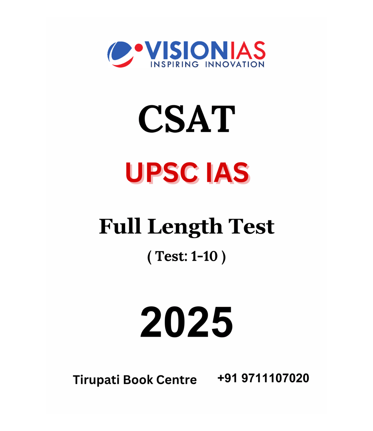 Vision IAS CSAT Full Length Test Series – 1 to 10