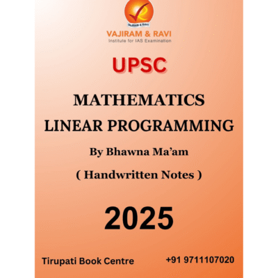 Linear Programming Handwritten Notes by Bhawna Mam for IAS Mains