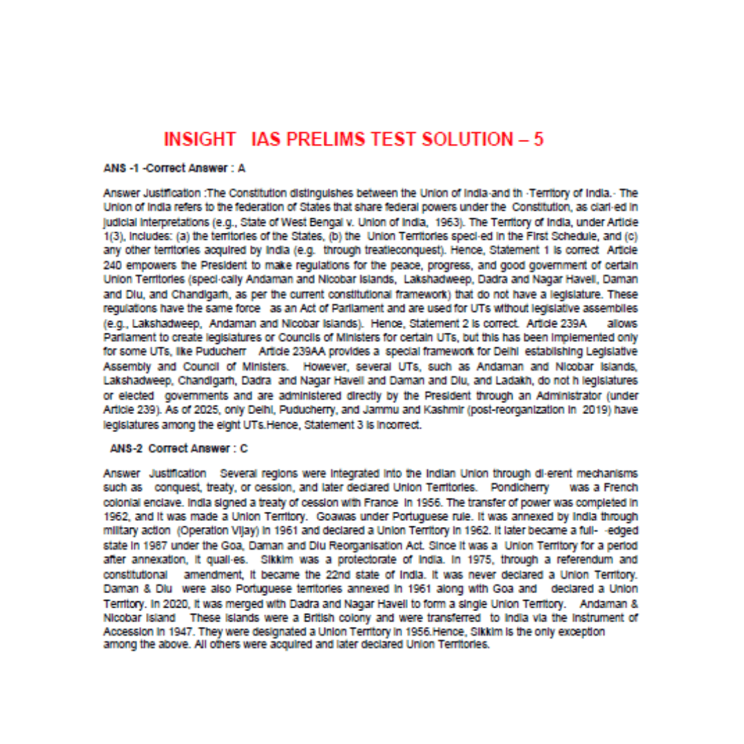 INSIGHTS IAS Test Series 2026 Test 5 GS -2 Full Syllabus - Image 3