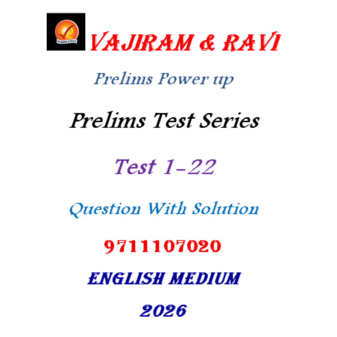 Vajiram & Ravi Prelims Power Up – Test Series (Test 1–22) – English Medium (2026)