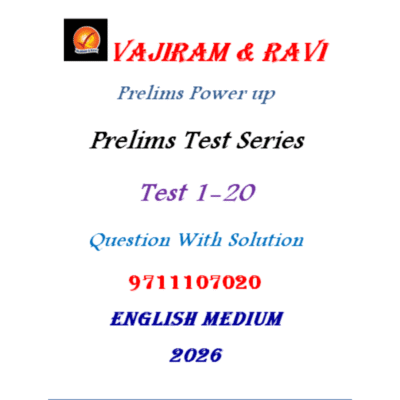 Vajiram & Ravi Prelims Power Up Test Series 2026 (Test 1–20) – English Medium