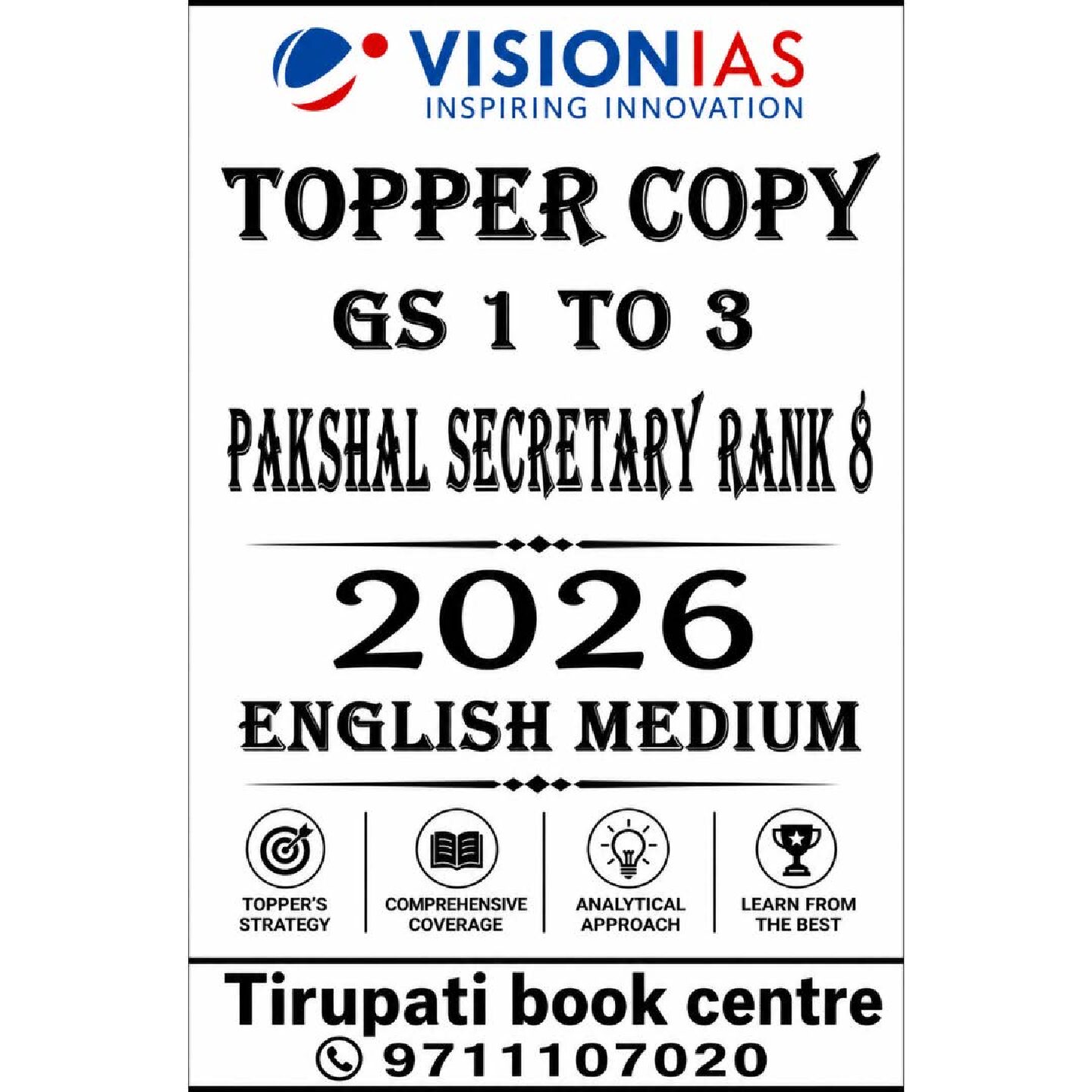 GS 1 to 3 Topper Copy 2026 (Pakshal Rank 8)
