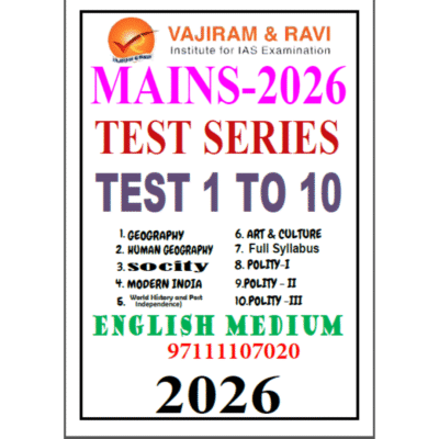 Vajiram & Ravi UPSC Mains 2026 Test Series (Tests 1–10) – English Medium